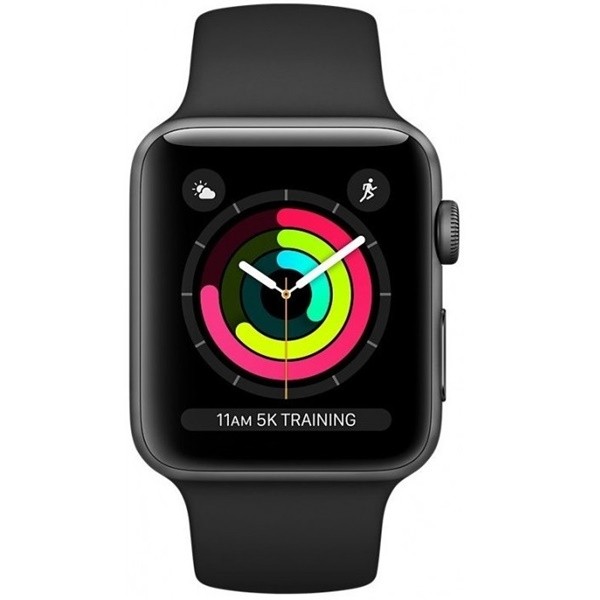Apple Watch S3 GPS Space Gray Aluminum Case with Black Sport Band - Size 38mm- Hàng Usa